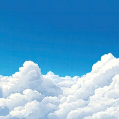 Cloudscape, bright blue sky