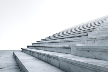 White marble stadium steps ascend