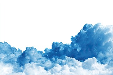 Dramatic blue clouds against white