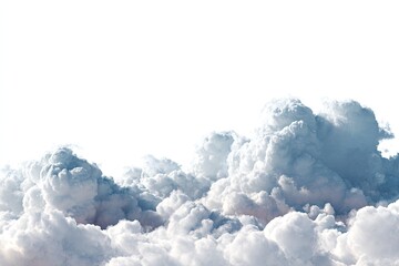 Fluffy clouds against white background