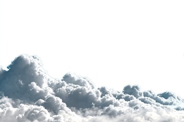 Gray cumulus clouds against a white background