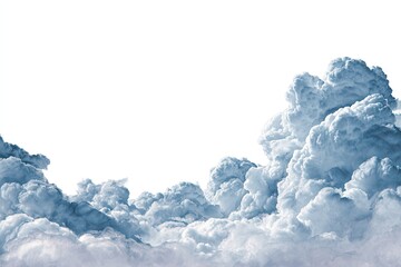 Dramatic, textured clouds against a white background