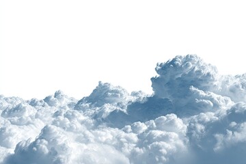 Dense, light-grey clouds against a white background