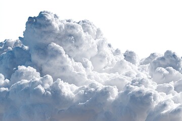 Fluffy cumulus clouds against a white background (3)