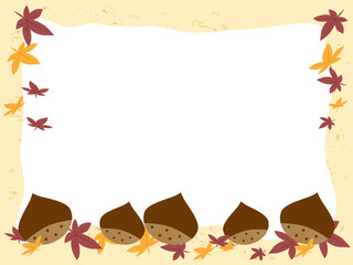 紅葉と栗のフレーム