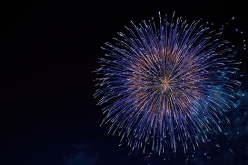 Exploding fireworks, vibrant colors