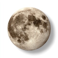Naklejka premium Full moon, sepia tone, round, craters