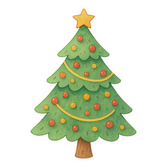 Obraz premium PNG Festive Christmas tree illustration.