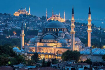 Obraz premium Istanbul mosques at twilight (12)
