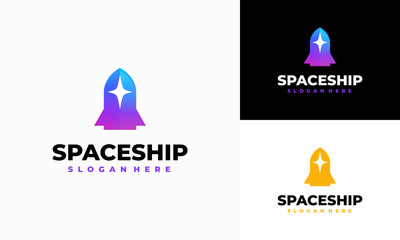 Rocket Star Logo designs concept vector, Spaceship logo template icon