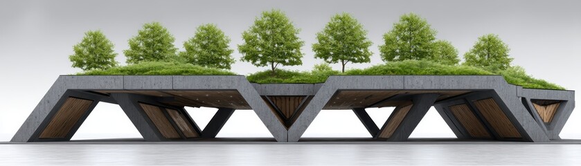 Two trees growing on a table, striking display of nature and craftsmanship unique