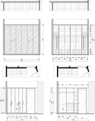 2D Interior Design Drawing – Wardrobe and Closet Interior Vector