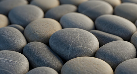 Smooth Grey River Stones Texture Background: Natural Pebbles and Rocks for Spa, Zen, and Tranquil Designs