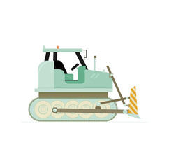 bulldozer heavy machinery flat vector 