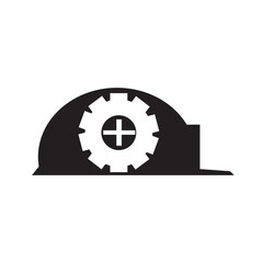 Helmet and Gear glyph icon