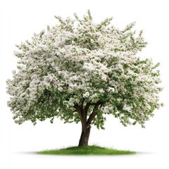 Fototapeta premium Blossoming tree, abundant white flowers