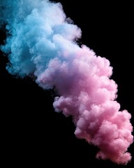 A column of blue & pink smoke swirls against a dark background, creating an ethereal, dreamy vibe with a soft texture and colorful effect