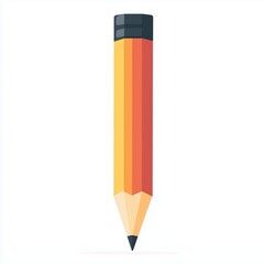 Minimalist yellow pencil icon vector illustration with red eraser
