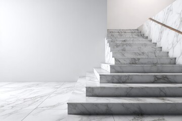 Obraz premium White marble staircase in modern space