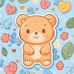 Naklejka premium stickers format with a cute background with a
