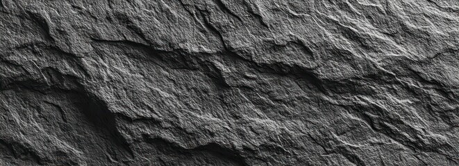 Close-up shot of a dark, textured rock face with deep crevices and ridges, offering a rugged and natural background texture