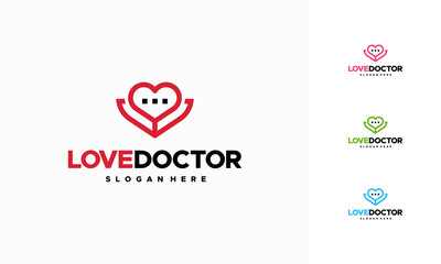 Love Doctor Logo designs concept vector, Doctor App Logo icon template
