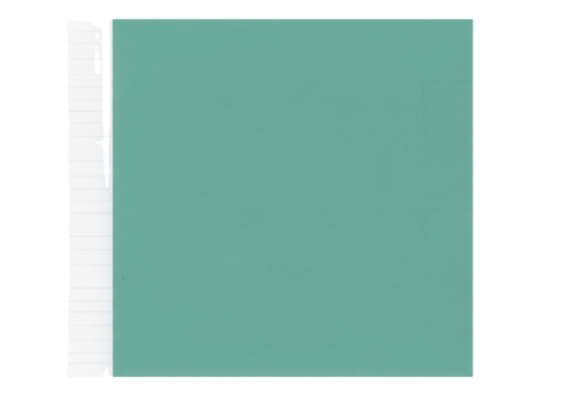 Square of turquoise paper for graphic design isolated PNG with Transparent Background