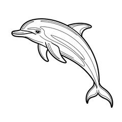 A dolphin illustration vector style coloring page