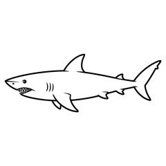 Obraz premium A shark illustration vector style coloring page