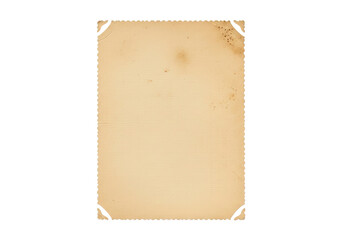 Vintage-style paper photo frame with decorative edges isolated PNG with Transparent Background