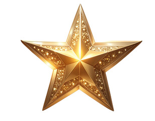 Fototapeta premium Radiant Golden Star with Sparkling Light Rays, Abstract Award Concept, Isolated