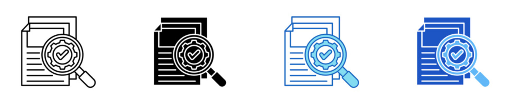 Checking  Icon Set Multiple Style Collection