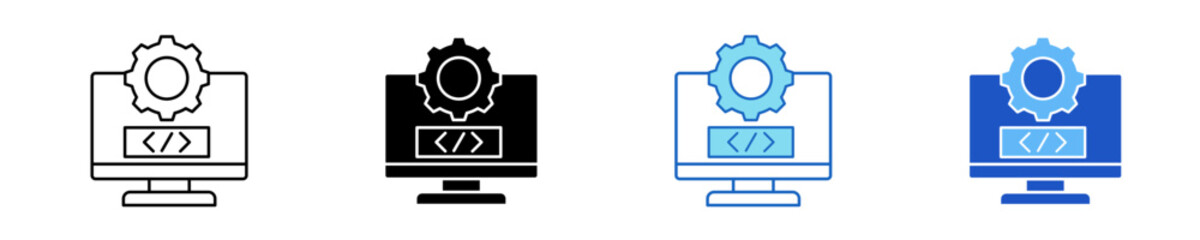 Coding  Icon Set Multiple Style Collection