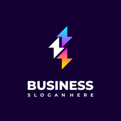 Modern Simple Thunder logo template, Iconic Electricity Bolt logo symbol