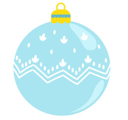 Light blue ornament with white zigzag pattern.