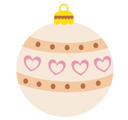 Beige ornament with heart band design.