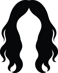 Long Wavy Hair &ndash; Minimal Vector Female Silhouette