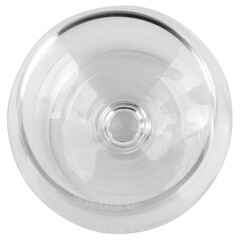 Top View of Modern Glassware Wine Champagne and Water Glasses on White