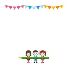 ガーランドと子供たちのフレーム