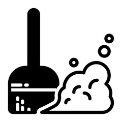 broom icon, glyph icon style