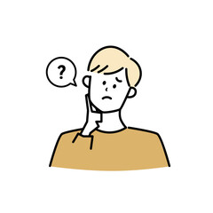 疑問・考える・悩む男の人