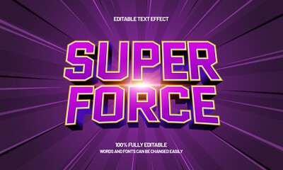super force editable text effect for hero