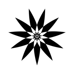 Obraz premium Abstract geometric star flower mandala silhouette
