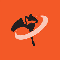 Ultra Trail running logo vector illustration on white background © tropisart