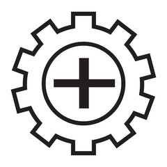 Obraz premium Medical Gear Cross Outline