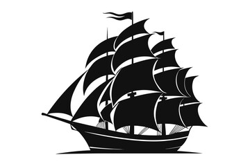 Sailing ship isolated on a white background vector illustration