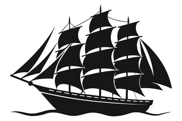 Sailing ship vector illustration on white background