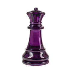 Elegant Purple Glass Queen Chess Piece Isolated on Black Background Showcase