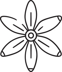 Propeller Silhouette Black Vector Graphic Template for Mechanical and Industrial Use