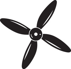 Propeller Silhouette Black Vector Graphic Template for Mechanical and Industrial Use